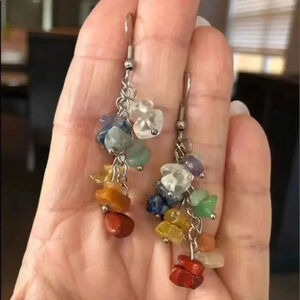 Pretty Rocky Rainbow Stainless Steel Drop Earrings